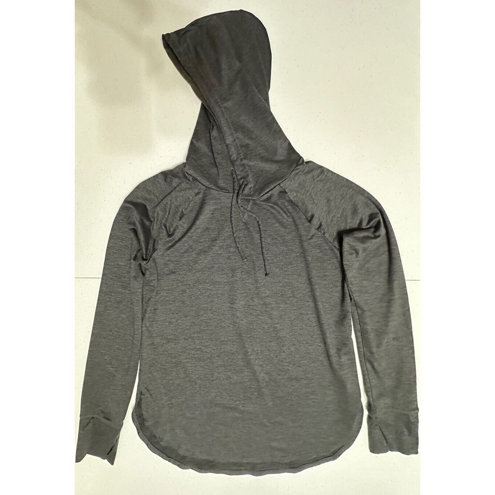 Tek Gear Workout Gear Jersey Gray Hooded Woman's Size Small - Thumb Hole Sleeve‎